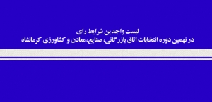 لیست واجدین شرایط رای در نهمین دوره انتخابات اتاق بازرگانی، صنایع، معادن و کشاورزی کرمانشاه